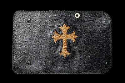 Photo3: Stingray Cross Inlay Buffalo Long Wallet