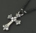 Photo5: Quarter 4Heart Crown Cross braid leather necklace (5)