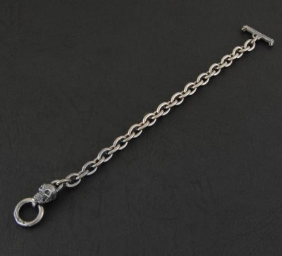 Photo4: Quarter Skull Half Chain Bracelet