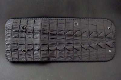 Photo3: Crocodile Tail W-Spine(L) Half Wallet