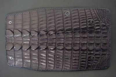 Photo3: Crocodile Tail Doble Spine(L) Long Wallet