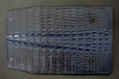 Photo3: Crocodile Tail W-Spine Long Wallet