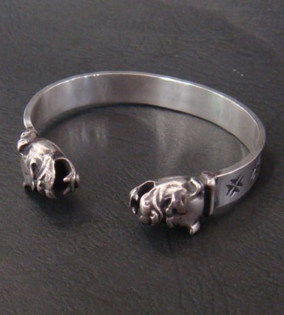 Photo2: Half Bulldog Flat Bar Bangle