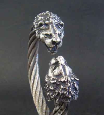 Photo3: Lion Cable Wire Bangle