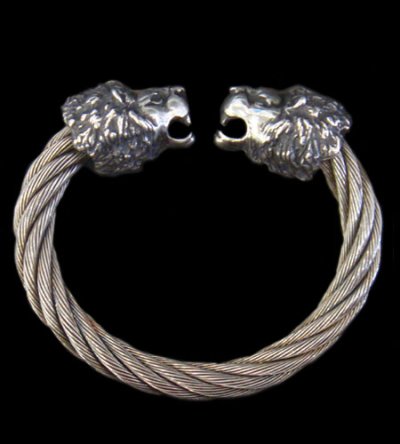 Photo1: Lion Cable Wire Bangle