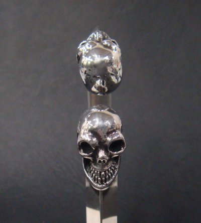 Photo3: Skull Triangle Wire Bangle