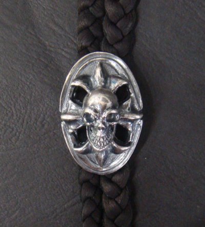 Photo3: Skull On Cross Oval Loop Tie