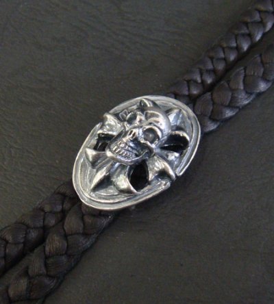 Photo2: Skull On Cross Oval Loop Tie