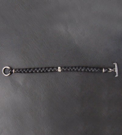 Photo4: Half H.W.O braid leather bracelet