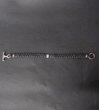 Photo4: Quarter H.W.O braid leather bracelet