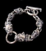 2Bulldogs With 4Skulls Bracelet