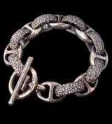 Chiseled H.W.O & Anchor Chain Links Bracelet