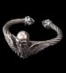 Photo1: Wing Skull With Roller Tip Wire Bangle (1)