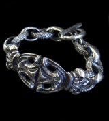 Crown Sculpted Oval With H.W.O & Chiseled Anchor Chain Bracelet