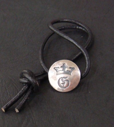 Photo1: G&Crown Button Leather Hair Band