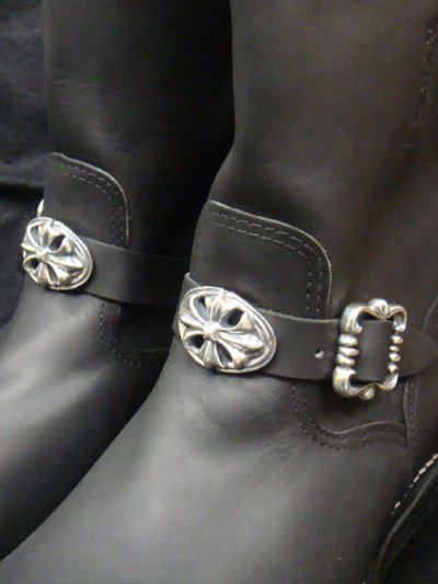 Photo3: Long Boots with Cross Oval