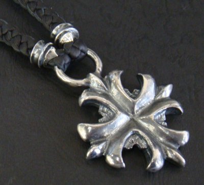 Photo4: Gothic Cross With braid leather necklace