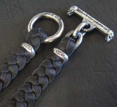 Photo4: Dagger With Skull braid leather necklace