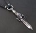 Photo2: Dagger With Skull braid leather necklace (2)