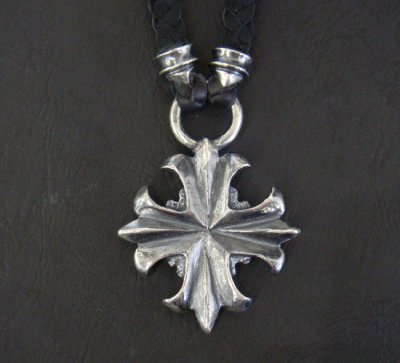 Photo3: Gothic Cross With braid leather necklace