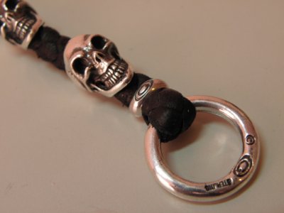 Photo5: 5Skulls braid leather bracelet