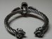 Photo5: Wing Skull With Roller Tip Wire Bangle (5)