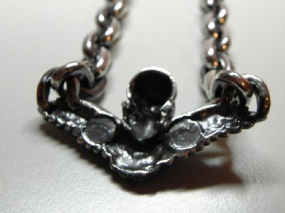 Photo5: Wing Skull & Chain Links Necklace