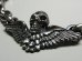 Photo3: Wing Skull & Chain Links Necklace (3)