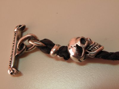 Photo4: 5Skulls braid leather bracelet