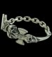 Photo1: Triple Skull Dagger On Crown With Chain Links Bracelet (1)