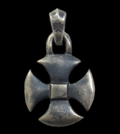 Photo1: Round Cross Pendant