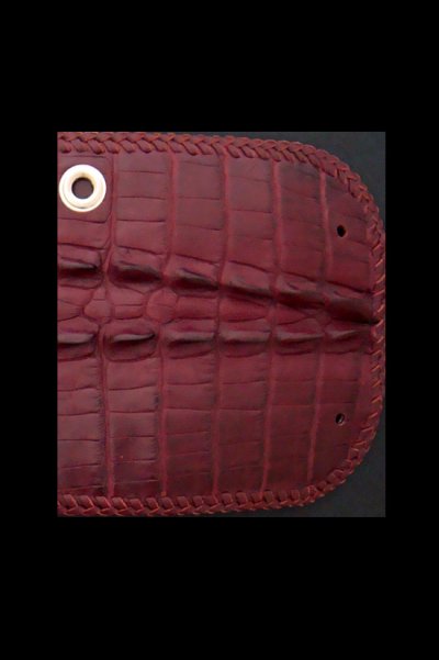 Photo2: Crocodile Tail W-Spine Half Wallet