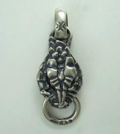 Photo3: Snake head Pendant (Maltese Cross Stamp)