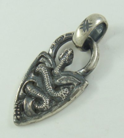 Photo2: Large Snake Belt Tip With H.W.O Pendant