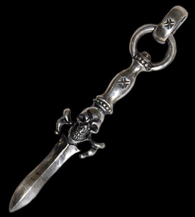 Photo1: Dagger With Skull With H.W.O Pendant