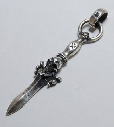 Photo2: Half Dagger With Skull Pendant With H.W.O