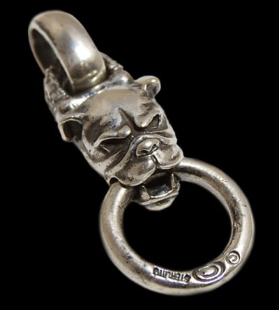 Photo1: Bulldog With Chiseled Loop & Smooth H.W.O Pendant