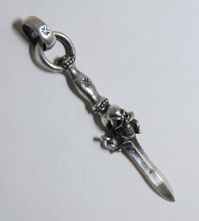 Photo3: Half Dagger With Skull Pendant With H.W.O