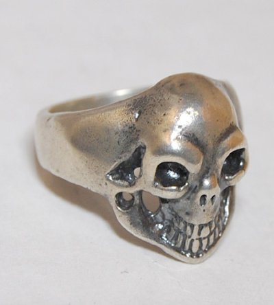 Photo3: Old Single Skull Ring