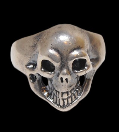 Photo1: Old Single Skull Ring