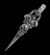 Skull Crown Dagger With Chiseled Loop & H.W.O Pendant