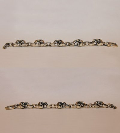 Photo5: Skull & Chain Link Bracelet