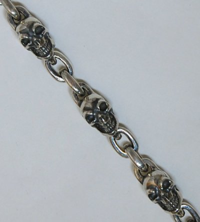 Photo2: Skull & Chain Link Bracelet