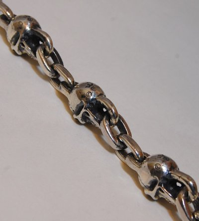 Photo4: Skull & Chain Link Bracelet