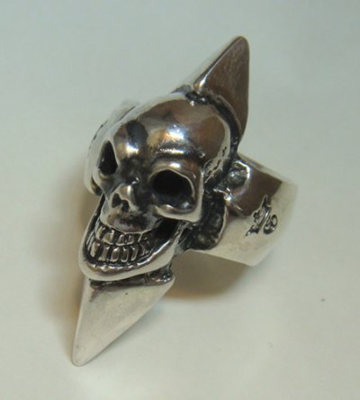 Photo3: Skull with Spike Ring