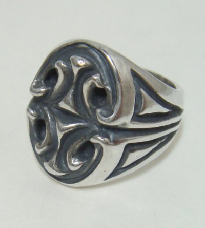 Photo2: Sculpted Oval Signet Ring