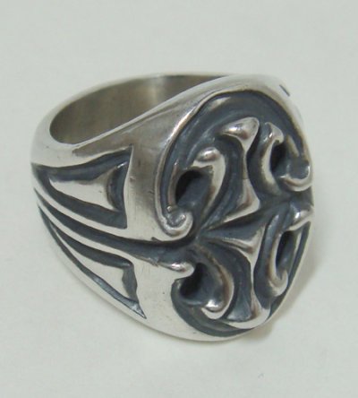 Photo3: Sculpted Oval Signet Ring