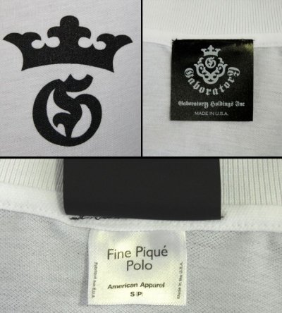 Photo3: Gaboratory G&Crown Polo Shirt(White)