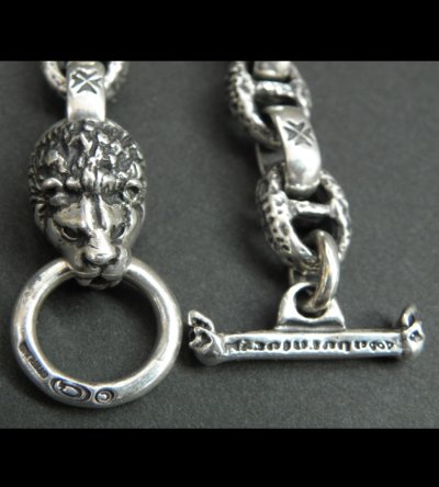 Photo5: Quarter Lion With H.W.O & Chiseled Anchor Links Bracelet