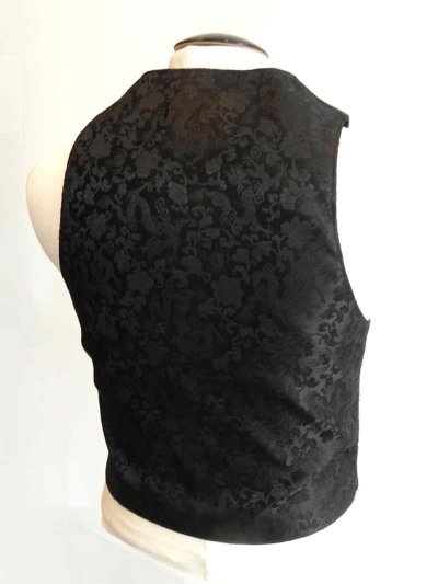 Photo1: Gaboratory Tailored Leather Vest (Chinese silk back)